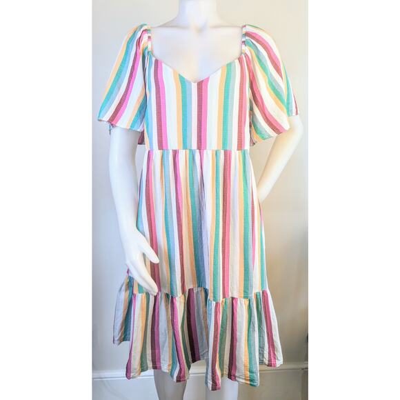 Ava & Viv Multicolor Striped Mini Dress - Picture 4 of 12